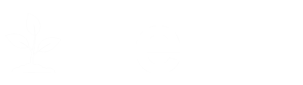 Logotipo Tierra en blanco sobre fondo verde con hojas y el texto “Tierra”, asociado a micro-brotes, germinados y hongos.